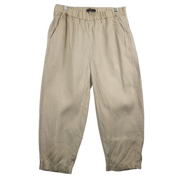Quince Pants - Quince 100% Organic Linen Pants Women's SZ LG 100% Organic Linen Beige Pockets